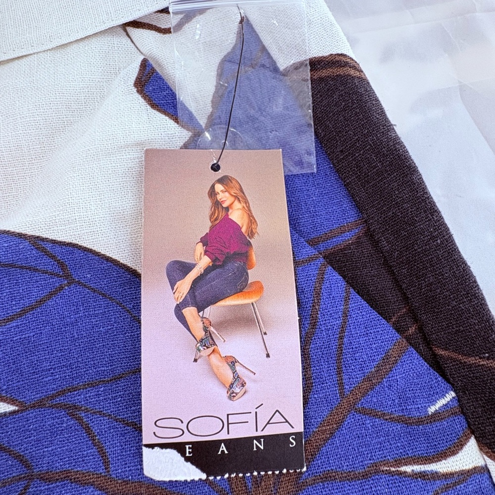 Sofia by Sofia Vergara Tropical Botanical Belted High Waist Shorts Size 4 - Picture 4 of 9